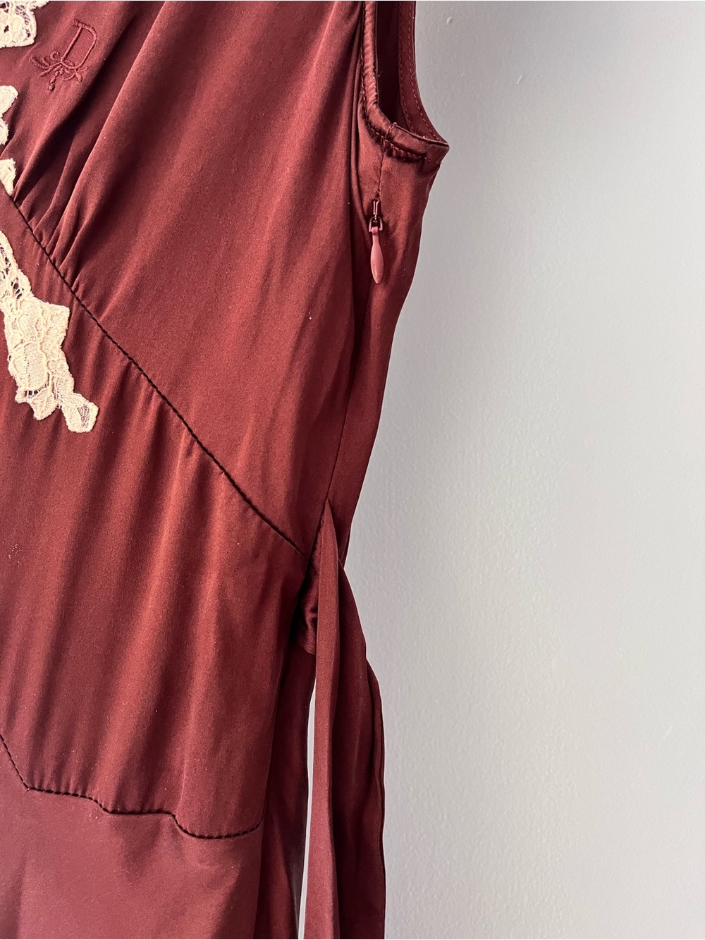 DÔEN Coraline 100% Silk Lace-Trim Maxi Dress in Huckleberry – Size Medium - Picture 8 of 8
